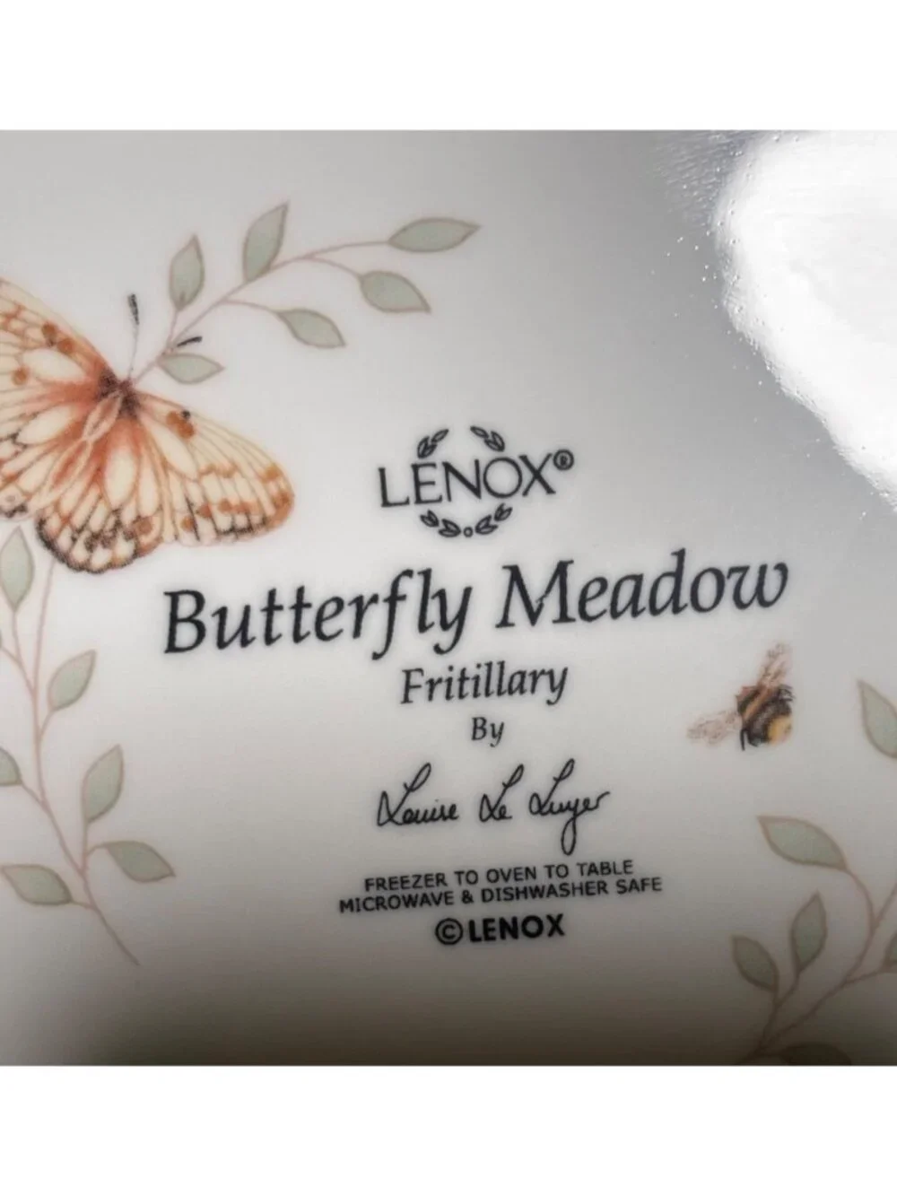 Lenox Butterfly Meadow 4-Piece Dinner Plate Set Floral & Butterfly Design VTG 06